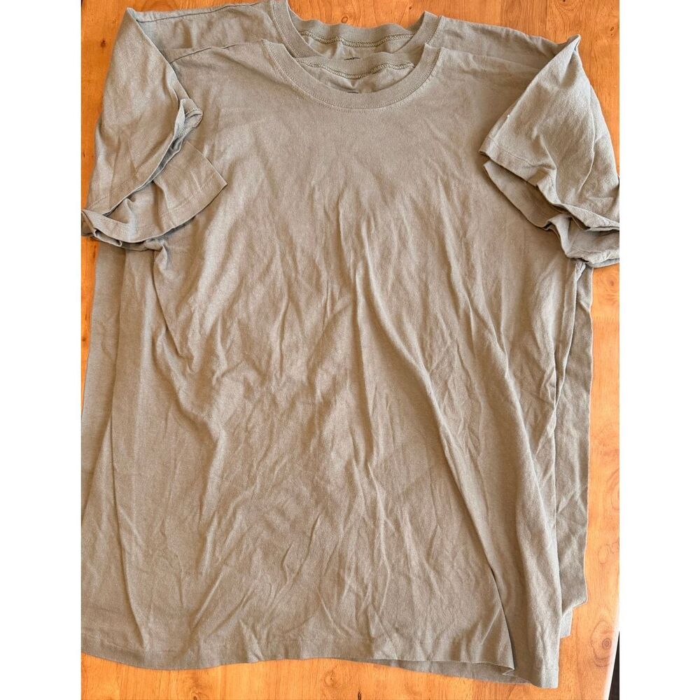 Duke Military TShirt Brown Coyote Tan Cotton‎ USA Made Large Crewneck Lot Of 2